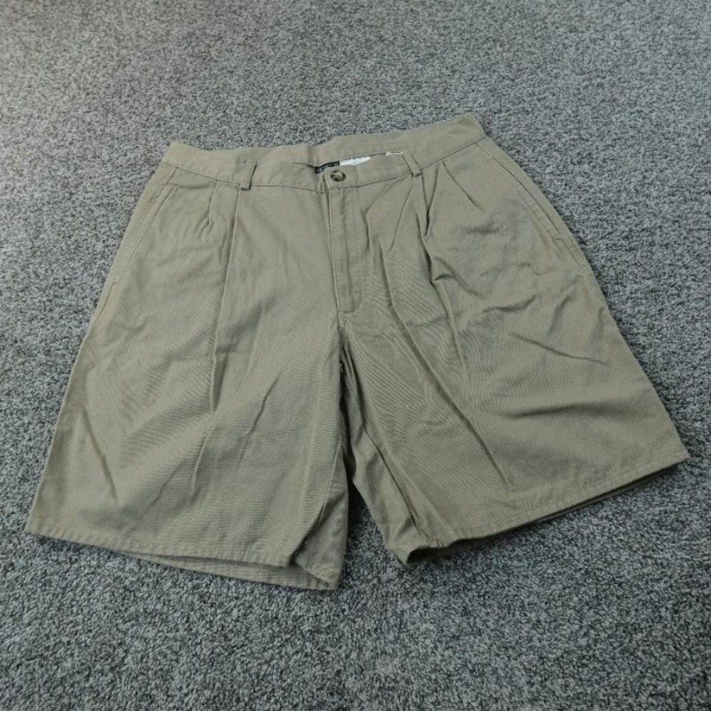 VTG Nike Shorts Mens 36 Beige Brown Tan Khaki Chino Pleated Golf Preppy Dad Y2K - Picture 1 of 12